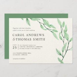 Invitación Ethereal Green | Moda boda de hojas botánicas