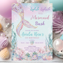Invitación Ethereal Mermaid Bash Under Sea Pool Cumpleaños