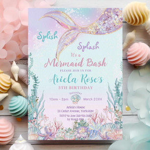 Invitación Ethereal Mermaid Bash Under Sea Pool Cumpleaños