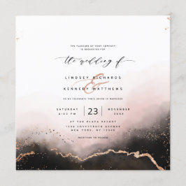 Invitación Ethereal Mist Ombre Rubor Luxury Square Boda