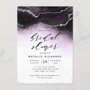 Invitación Ethereal Mist Ombre Ultra Violet Bridal Shower