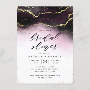 Invitación Ethereal Mist Ombre Wine Burgundy Bridal Shower