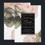 Invitación Ethereal Moody Rosa Negro Dorado Glam Sweet 16<br><div class="desc">Personalizar para su evento.</div>
