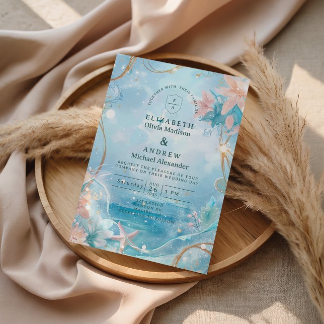 Invitación Ethereal Ocean Light Wedding (Subido por el creador)