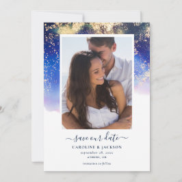 Invitación Ethereal Watercolor Photo Save the Date
