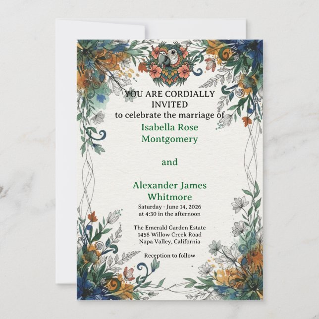 Invitación Ethereal Watercolor Soft Pastels Elegant Wedding I (Anverso)