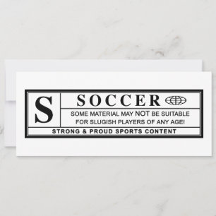 Invitación etiqueta de advertencia de fútbol