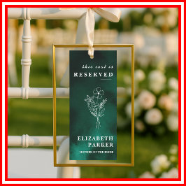 Invitación Etiqueta de Asiento Reservado Verde Esmeralda para