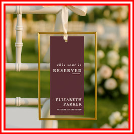 Invitación Etiqueta de Asientos Reservados Burgundy & Marfil