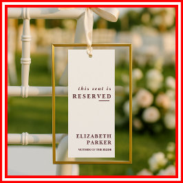 Invitación Etiqueta de Asientos Reservados Burgundy & Marfil