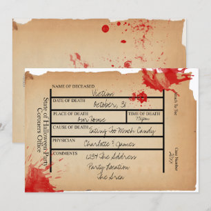 Invitación Etiqueta de dedo del pie de médicos forenses de no