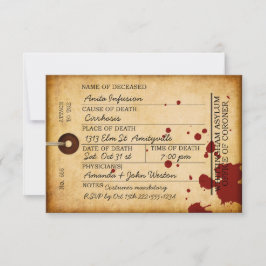 Invitación Etiqueta de dedo sangriento Halloween Antiguo Grun