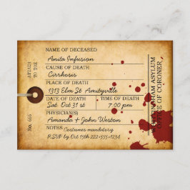 Invitación Etiqueta de dedo sangriento Halloween Antiguo Grun