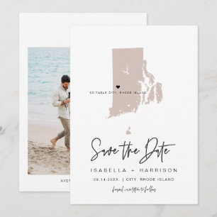 Invitación Etiqueta de equipaje de la isla de Rhode Rubor de 