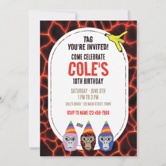 Invitación Etiqueta de gorila, juego de realidad virtual, cum