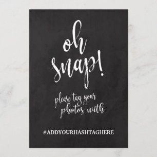 Invitación Etiqueta de hashtag de boda Cartel de pizarra aseq