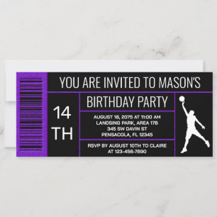 Invitación Etiqueta de la caja de zapatos morados de la fiest