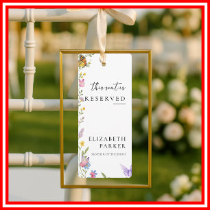 Invitación Etiqueta de Silla de Boda con Asiento Reservado Fl