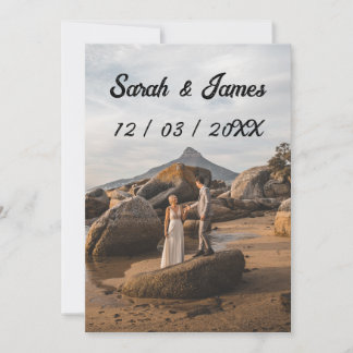 Invitación Etiqueta de vino de fotografía simple Boda