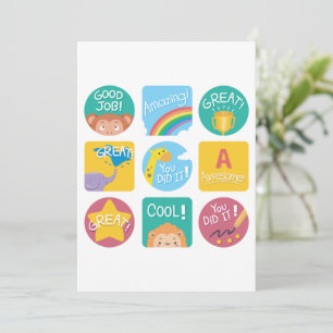 Invitación Etiquetas de aula motivacionales para la recompens