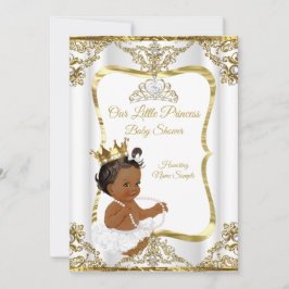 Invitación Etnia Baby Shower de la princesa de la perla blanc