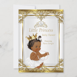 Invitación Etnia Baby Shower de la princesa de la perla blanc