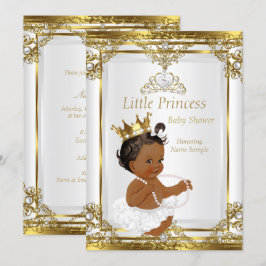 Invitación Etnia Baby Shower de la princesa de la perla blanc