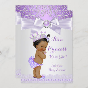 Invitación Etnia Baby Shower de Lavender White Lilac Princess