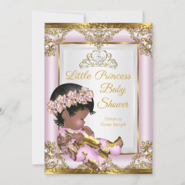 Invitación Etnia Baby Shower de Princesa de Oro Rosa Lilac