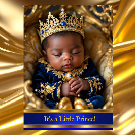 Invitación Etnia Baby Shower Royal Blue Gold