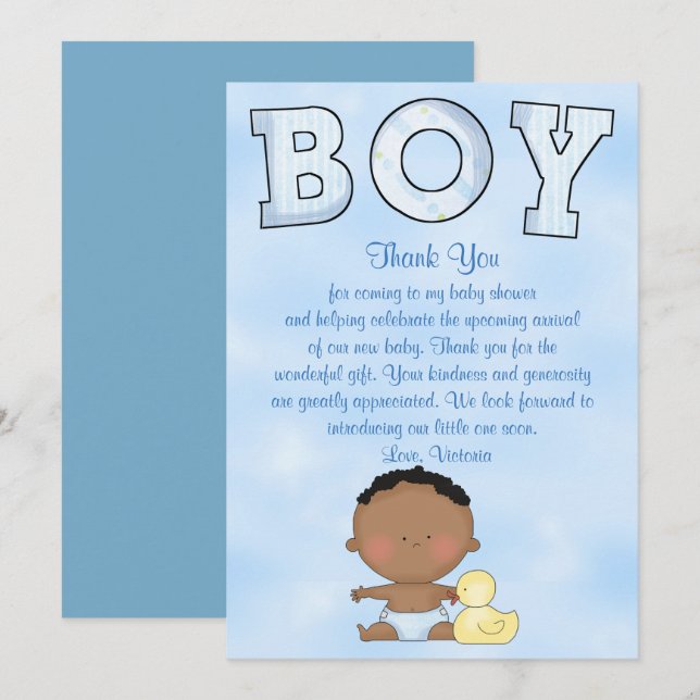 Invitación Etnia de Baby Boy de Baby Shower (Anverso / Reverso)