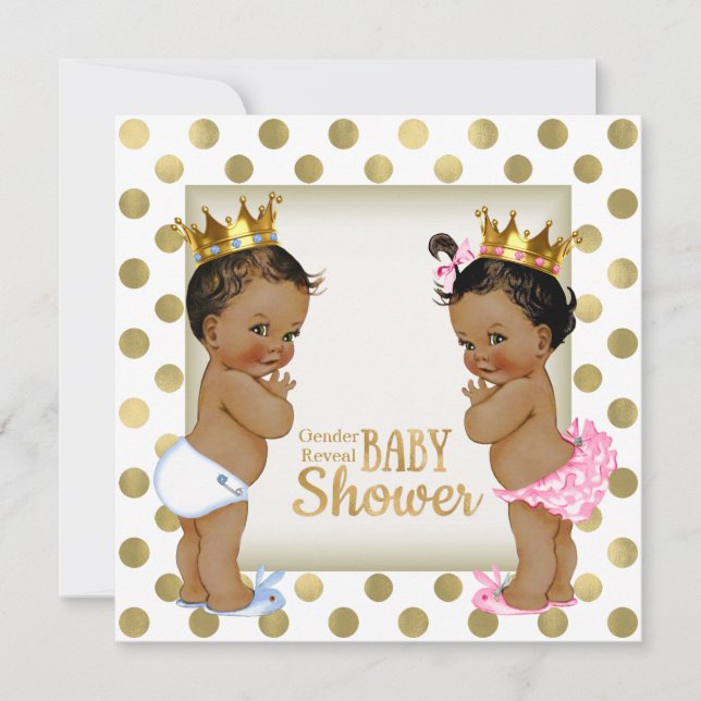 Invitación Etnia de género revela Baby Shower (Anverso)