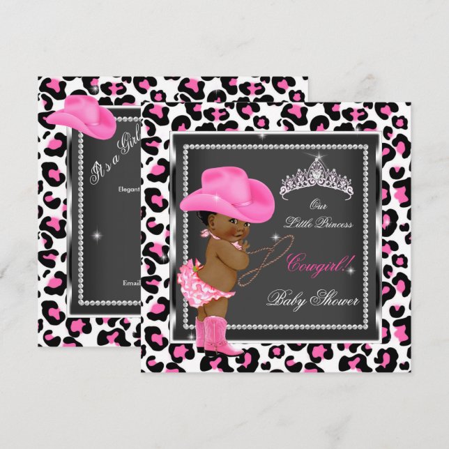 Invitación Etnia de la Chica de la Princesa Baby Shower (Anverso / Reverso)