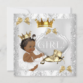 Invitación Etnia de la princesa Baby Shower Gold Silver Damas