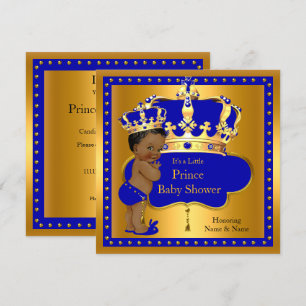 Invitación Etnia de Prince Baby Shower Royal Blue Boy