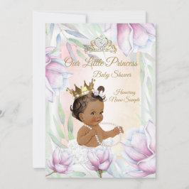 Invitación Etnia floral de la princesa Baby Shower rosada Lil