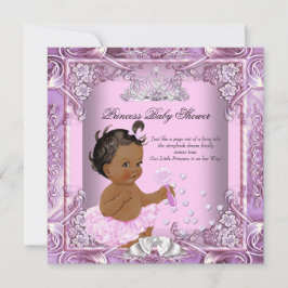 Invitación Etnia tutu morada rosada de la princesa Baby Showe
