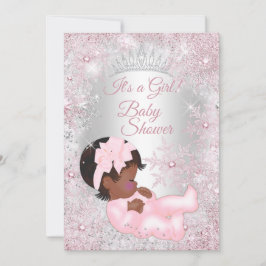 Invitación Étnica de invierno rosado de la princesa Baby Show