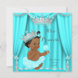 Invitación Étnica de la princesa Verde azulada Baby Shower Si