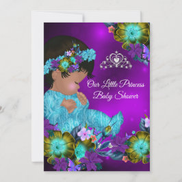 Invitación Étnica Verde azulada morada azul de la princesa Ba