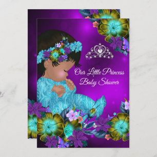 Invitación Étnica Verde azulada morada azul de la princesa Ba