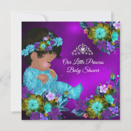 Invitación Étnica Verde azulada morada azul de la princesa Ba