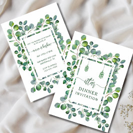 Invitación Eucalipto acuarela botánico ramadán iftar