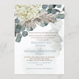 Invitación Eucalipto Azul Dusty Floral Sale Elegante Boda