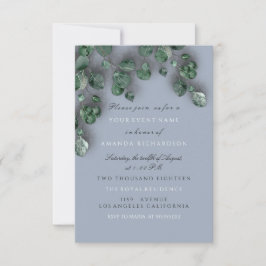 Invitación Eucalipto Azul Fumado Verde Bosque Rústico