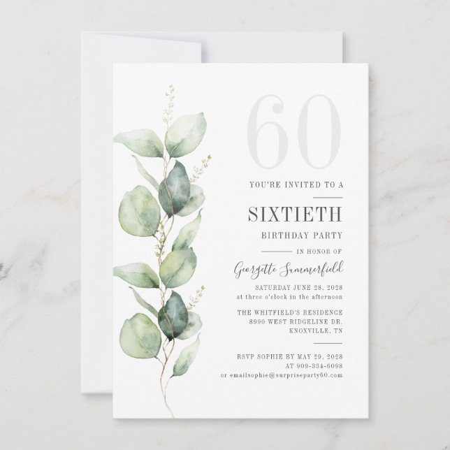 Invitación Eucalipto Botánico 60.ª Vegetación (Anverso)