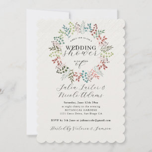 Invitación Eucalipto Botánico Boda de guirnaldas verdes