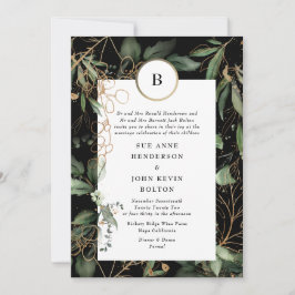 Invitación Eucalipto botánico de oro negro premium