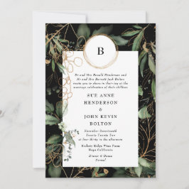 Invitación Eucalipto botánico de oro negro premium