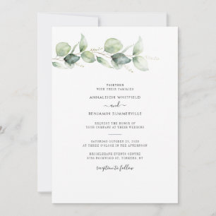 Invitación Eucalipto botánico deja Boda de la vegetación